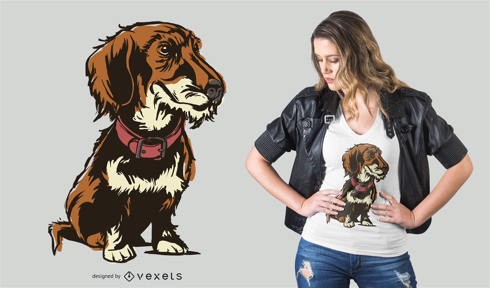 Wirehaired dachshund t-shirt design
