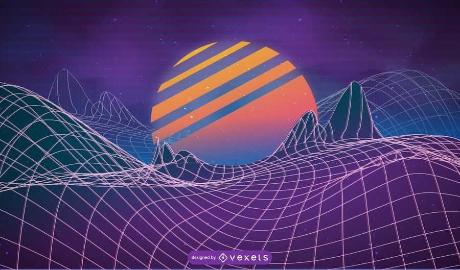 Vaporwave Background Design - Vector Download