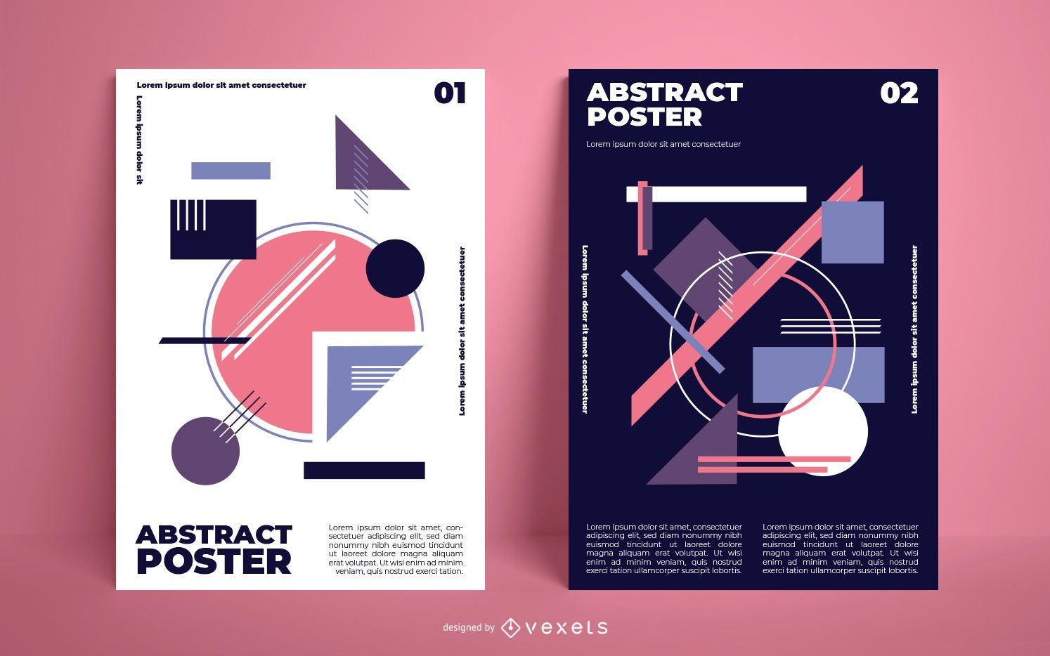 Paquete de carteles de formas geométricas abstractas