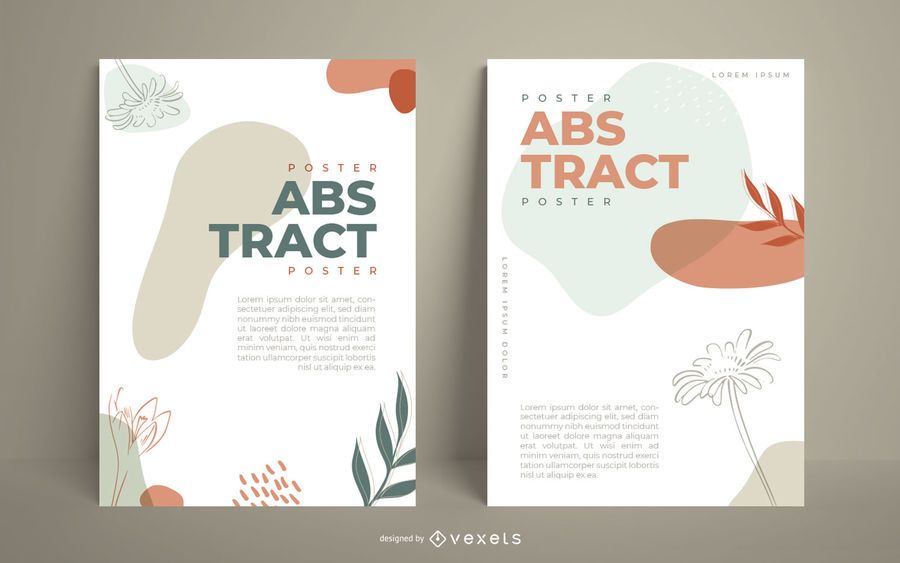 Conjunto de carteles ilustrados orgánicos abstractos Conjunto de carteles ilustrados orgánicos abstractos