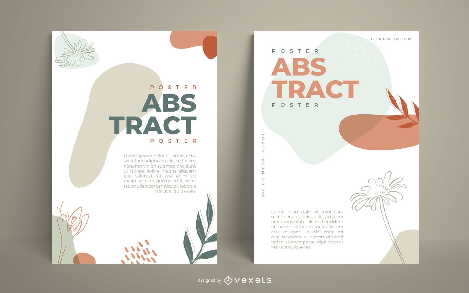 Abstract Organic Illustrated Poster Set