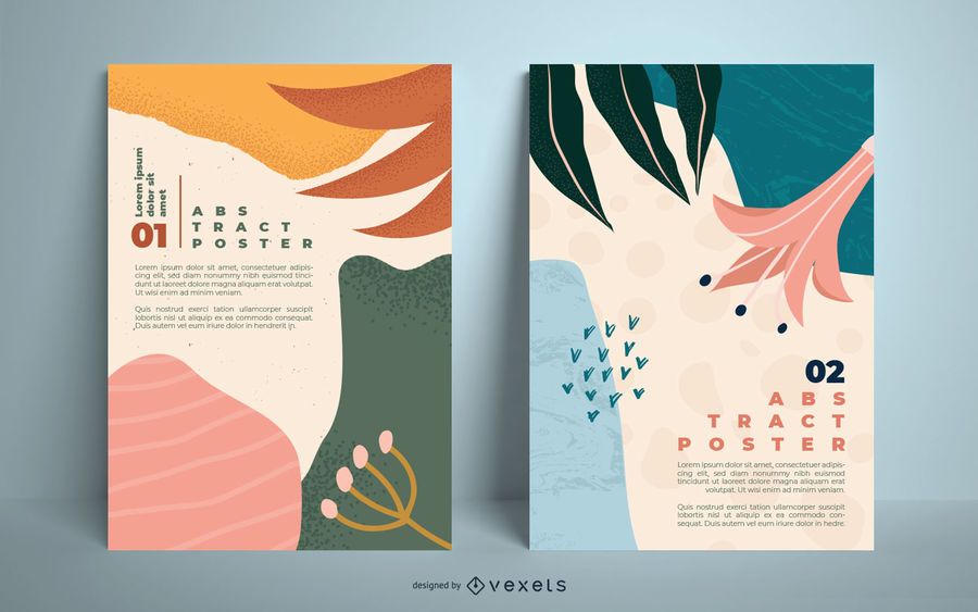Abstract organic poster template set Abstract organic poster template set