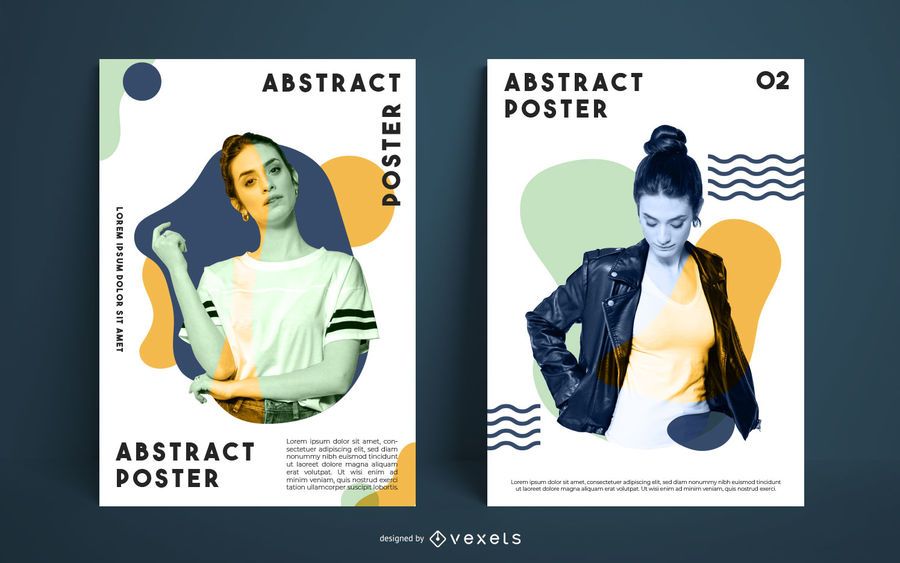 Abstract model poster template set Abstract model poster template set