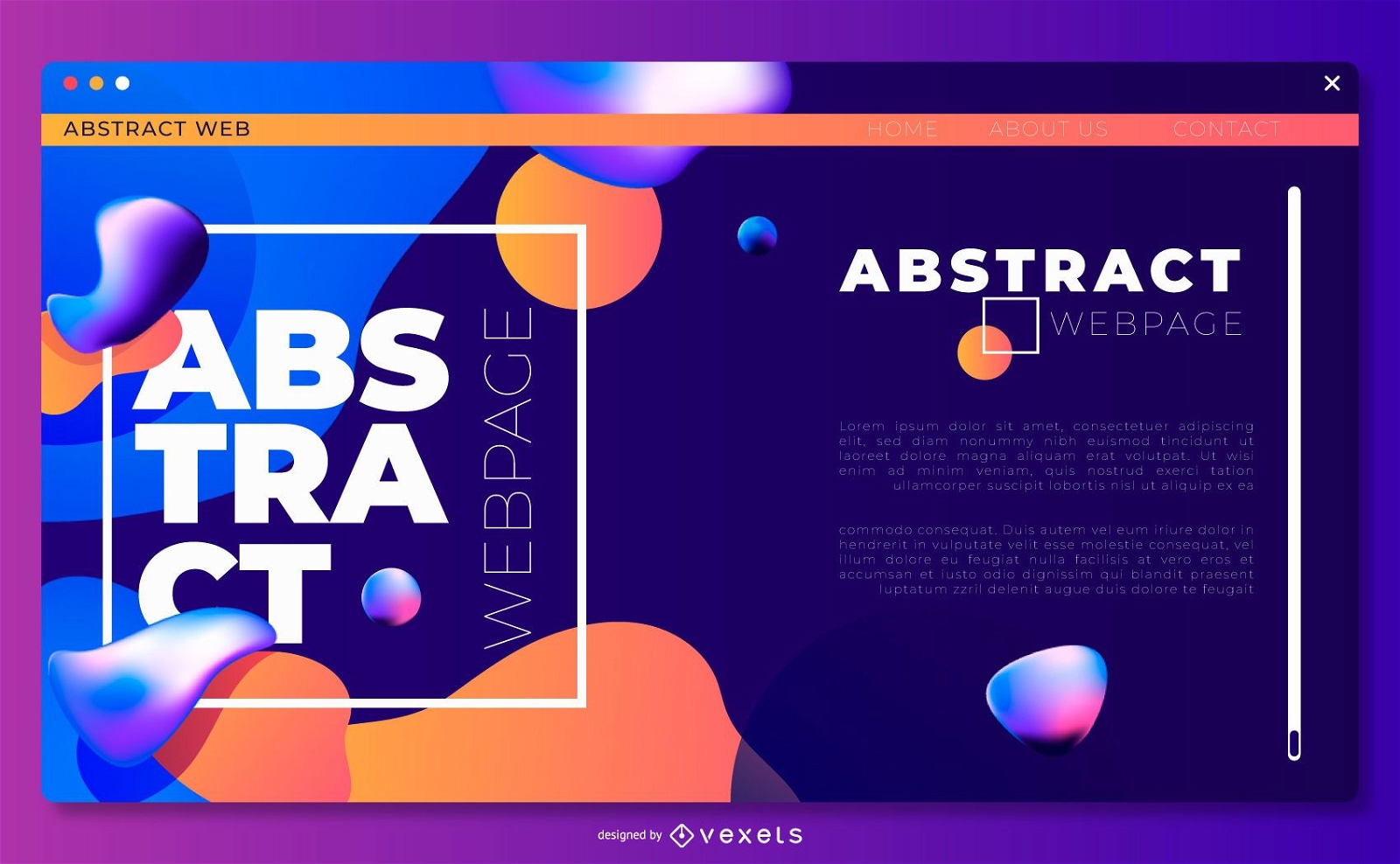 Abstract landing page template