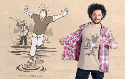 Diseño de camiseta Water Walk Fisherman