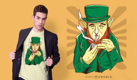 Diseño de camiseta de marihuana Leprechaun Diseño de camiseta de marihuana Leprechaun
