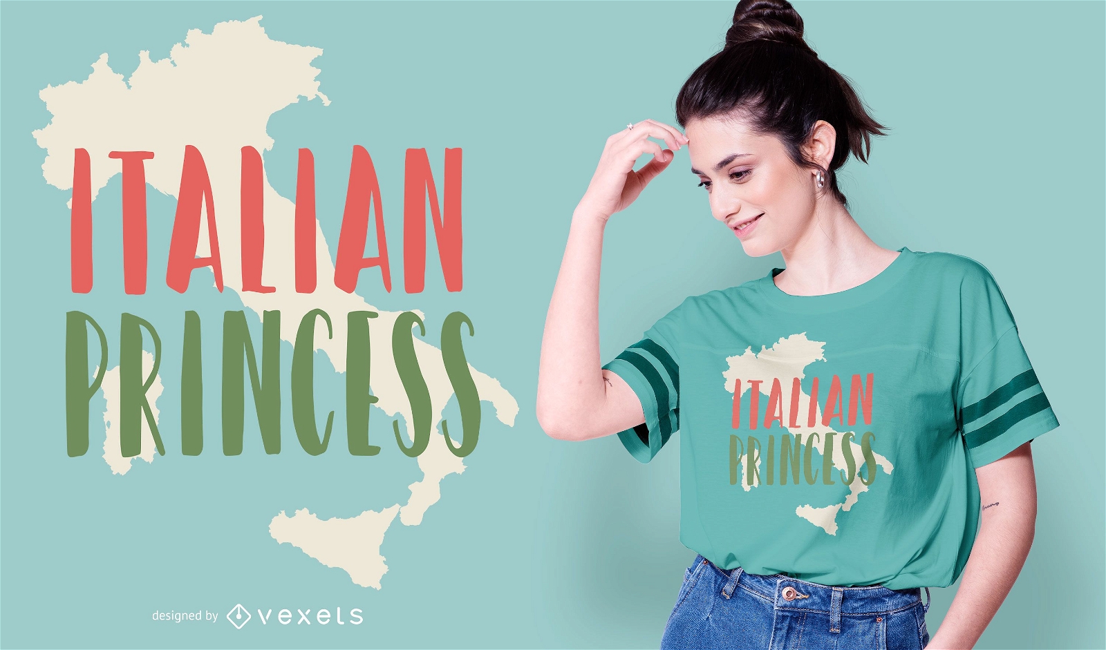 Diseño de camiseta con cita de princesa italiana