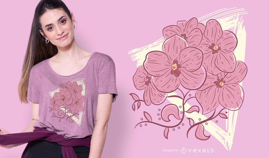 Grunge Triangle Flowers T-shirt Design Grunge Triangle Flowers T-shirt Design