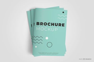 Closed Brochure Stack Mockup Design