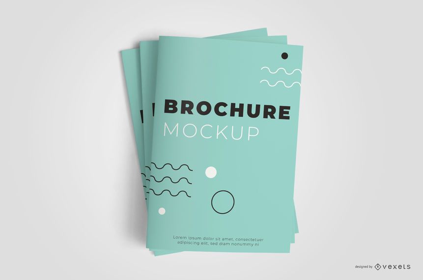 Closed Brochure Stack Mockup Design Closed Brochure Stack Mockup Design