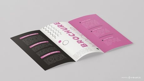 Open Brochure From Angle Mockup