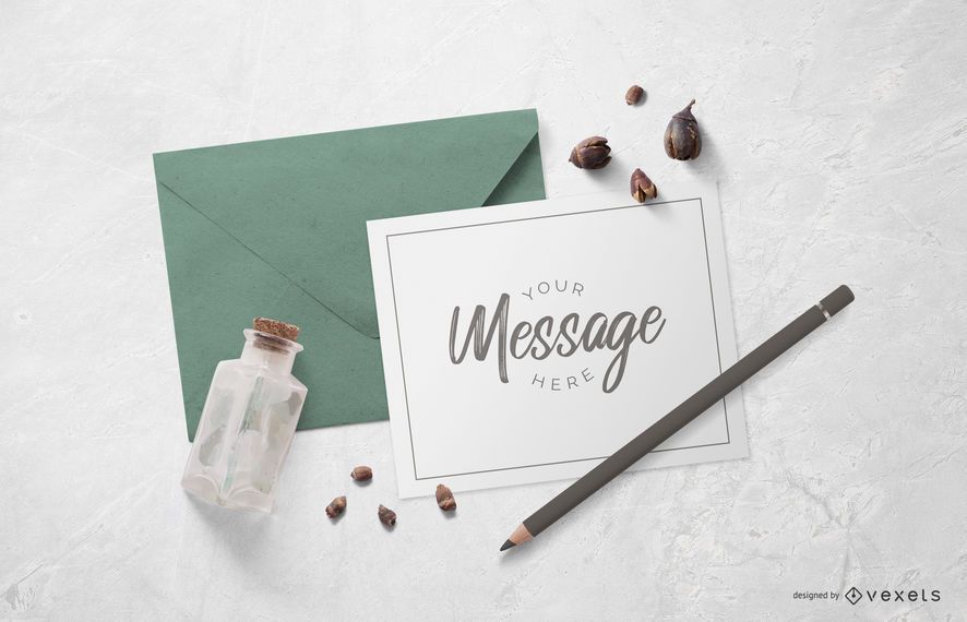 Download Card With Envelope Mockup Design - PSD Mockup Download