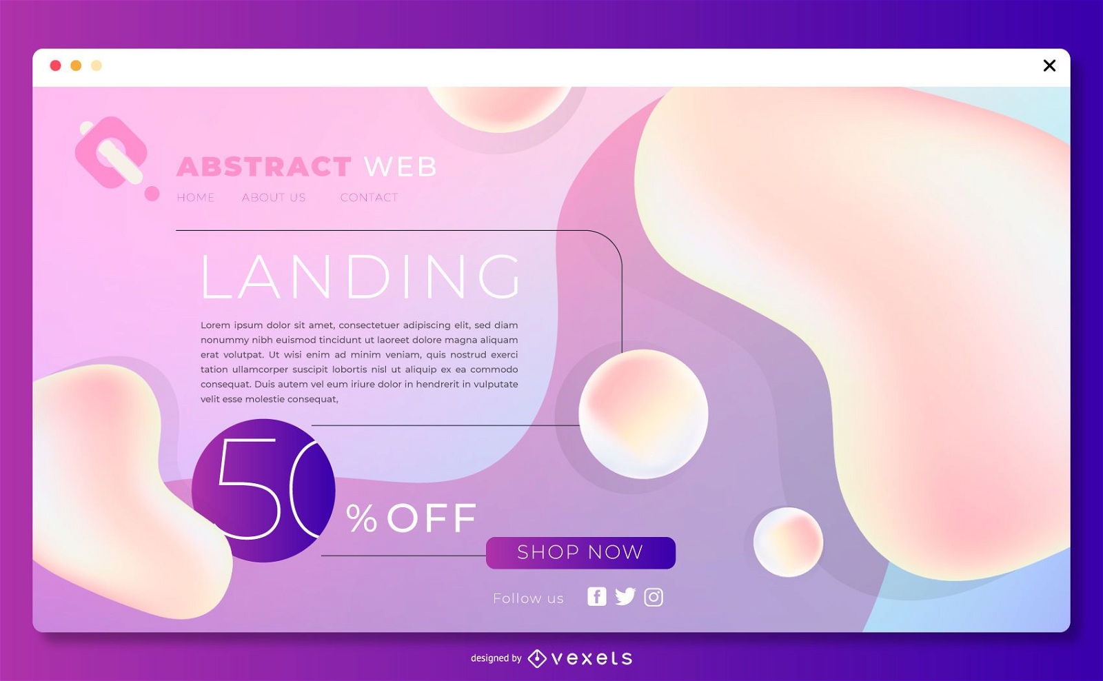 Abstract landing page design