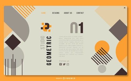 Abstract geometric landing page template