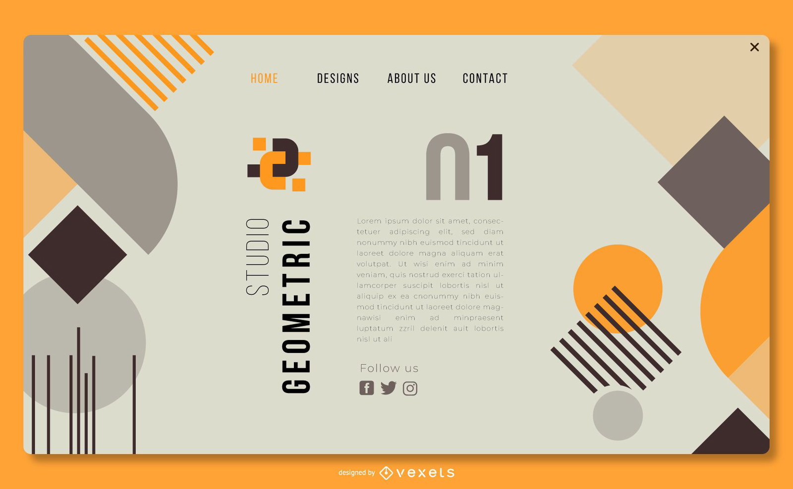 Abstract geometric landing page template