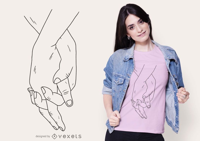 Holding Hands Stroke T-shirt Design Holding Hands Stroke T-shirt Design