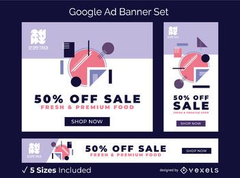 Geometric ad banner set