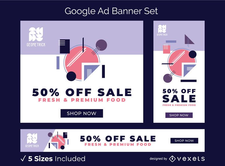 Geometric ad banner set Geometric ad banner set
