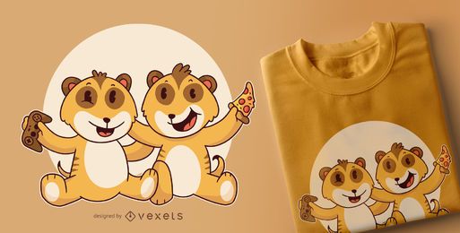 Diseño de camiseta bebé suricatas