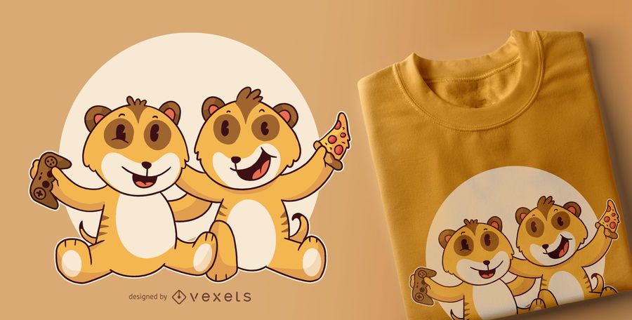 Baby meerkats t-shirt design Baby meerkats t-shirt design