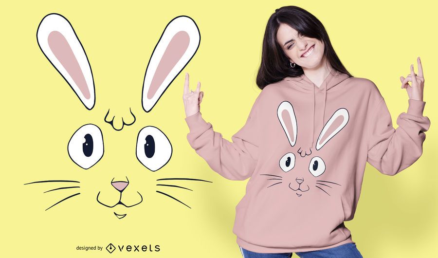 Rabbit face t-shirt design Rabbit face t-shirt design