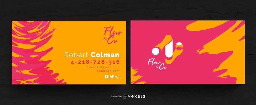 Abstract Vibrant Business Card Template Abstract Vibrant Business Card Template