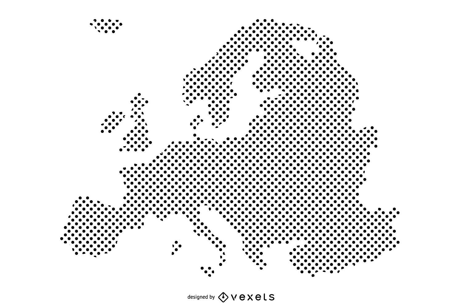 Design de mapa pontilhado da Europa