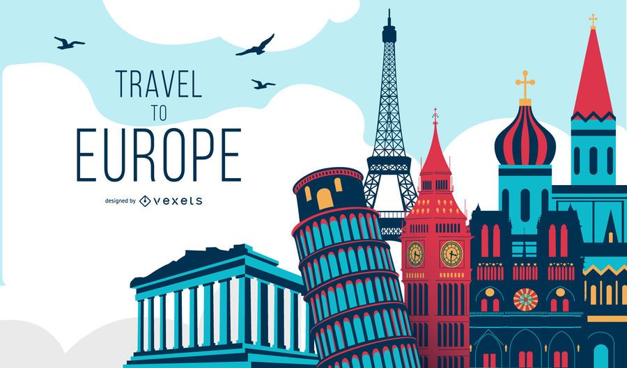 Travel to Europe Concept Illustration Travel to Europe Concept Illustration