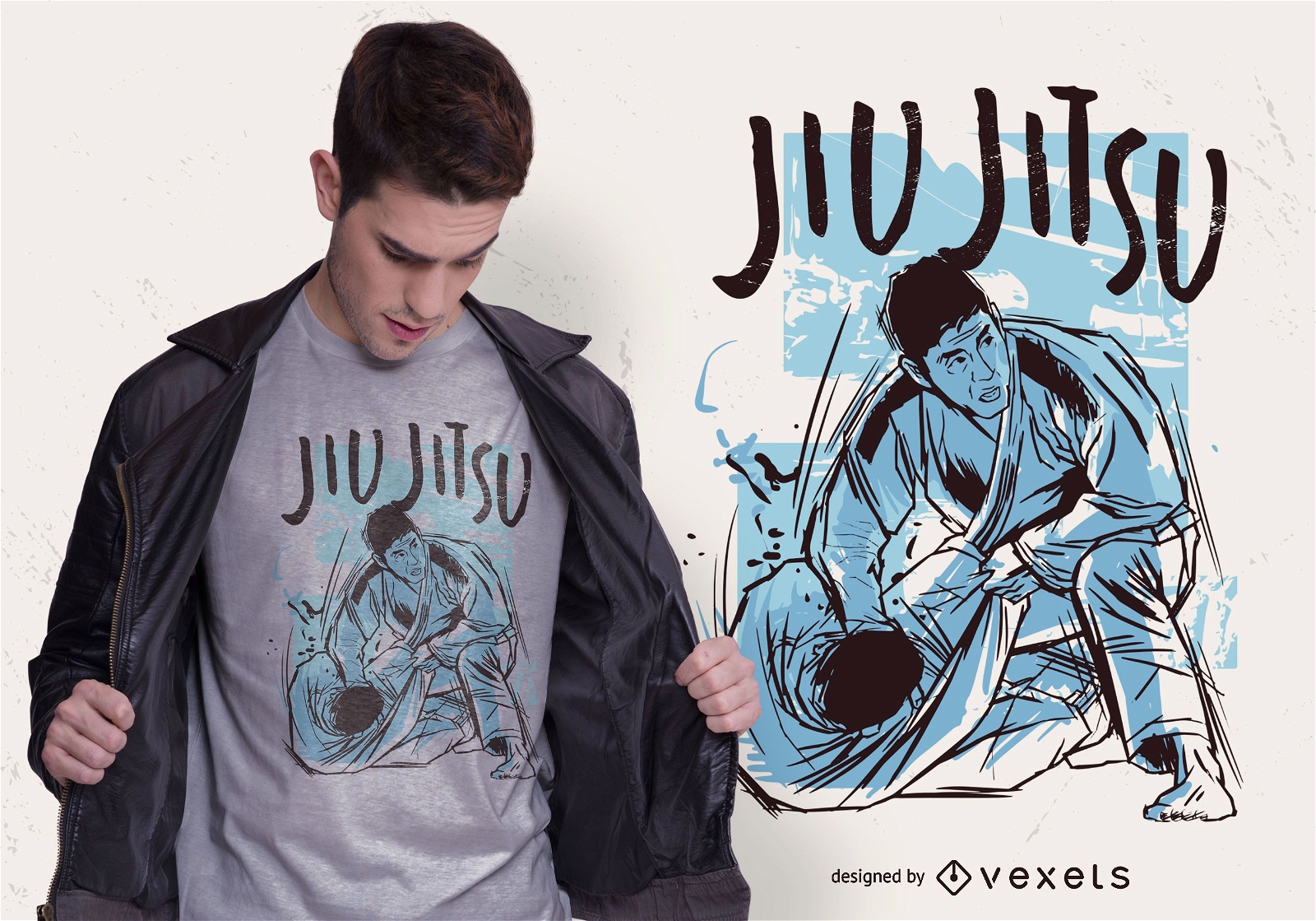 Diseño de camiseta deportiva jiu jitsu