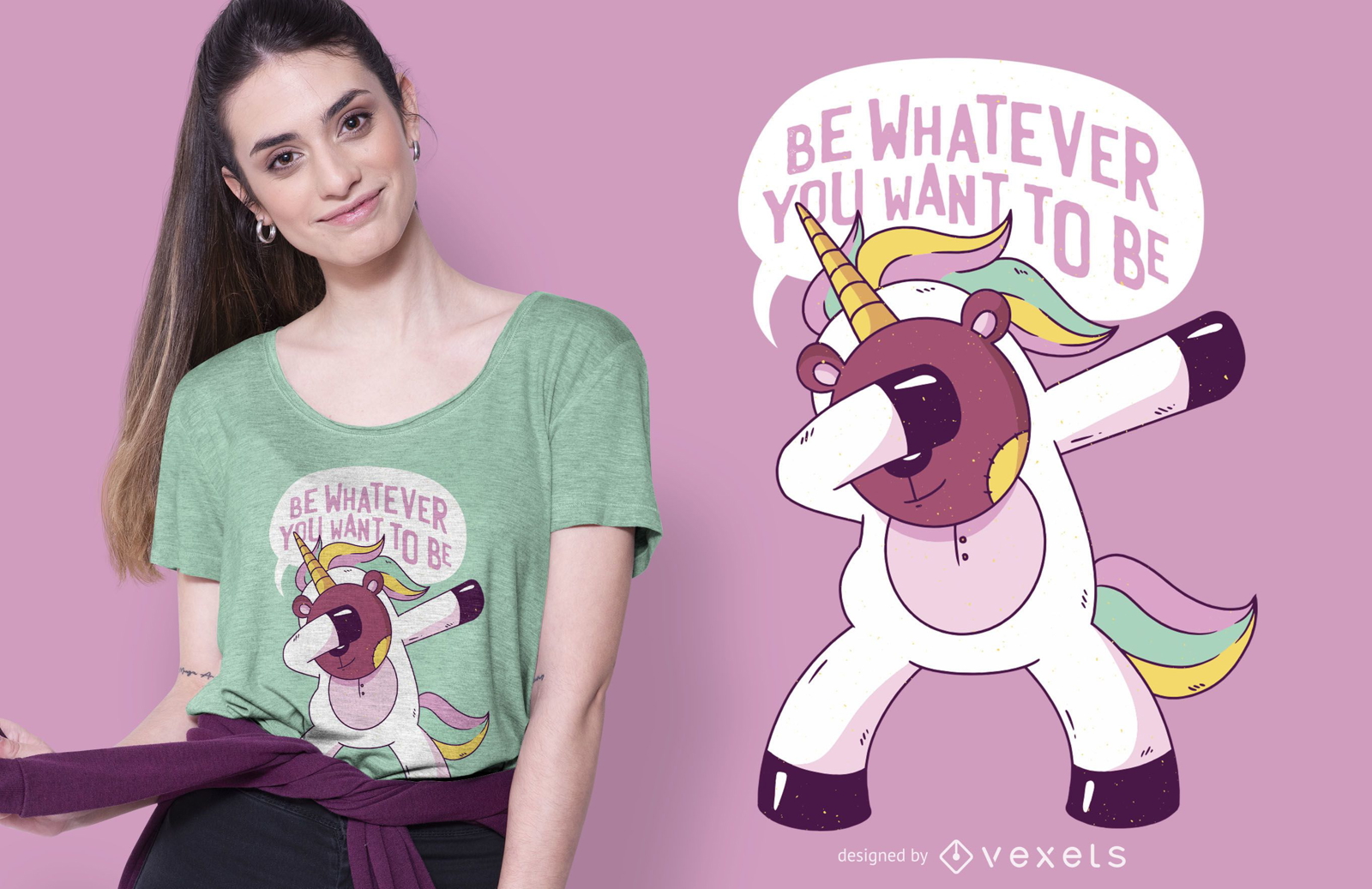 Teddy bear unicorn t-shirt design