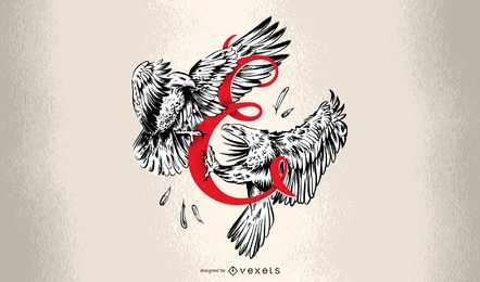 Letter E Eagle Typography Design Letter E Eagle Typography Design
