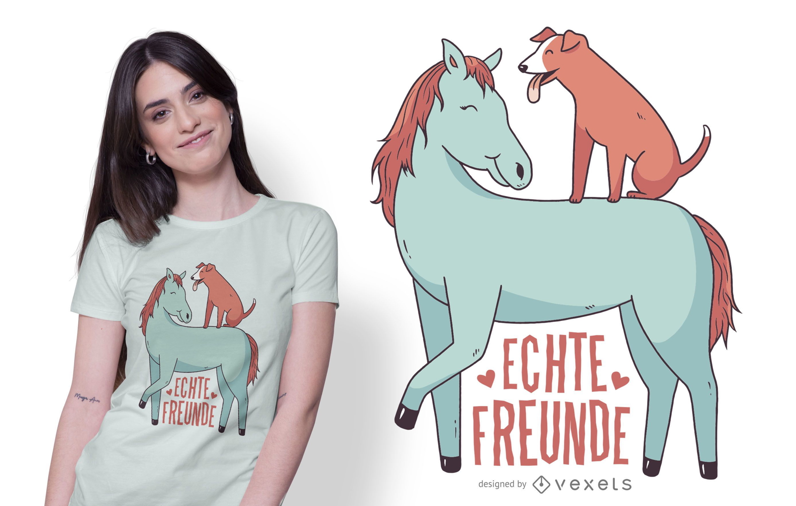 Design de camisetas para cães e cavalos