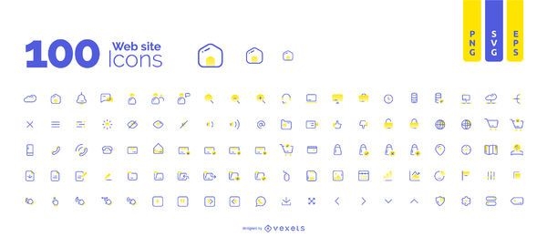 100 website icons collection
