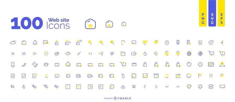 Colección de 100 iconos de sitios web Colección de 100 iconos de sitios web