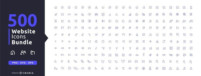 500 website icons collection