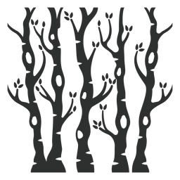 Bosque de árboles negros Diseño PNG
