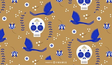 Cinco de mayo skulls pattern design