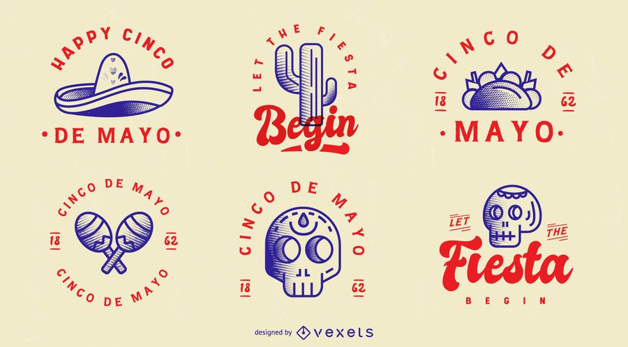 Paquete de insignias del Cinco de Mayo Paquete de insignias del Cinco de Mayo