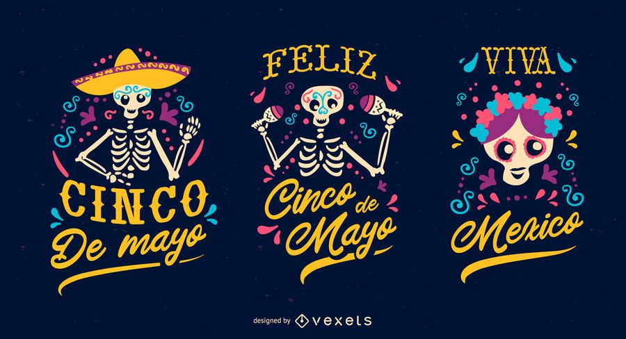 Conjunto de insignias del Cinco de Mayo Conjunto de insignias del Cinco de Mayo