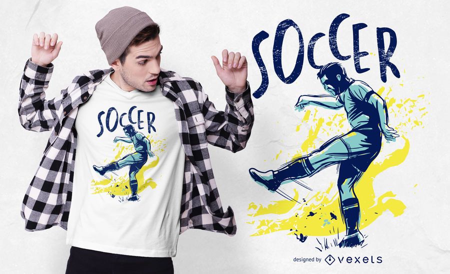 Soccer Grunge Color T-shirt Design Soccer Grunge Color T-shirt Design