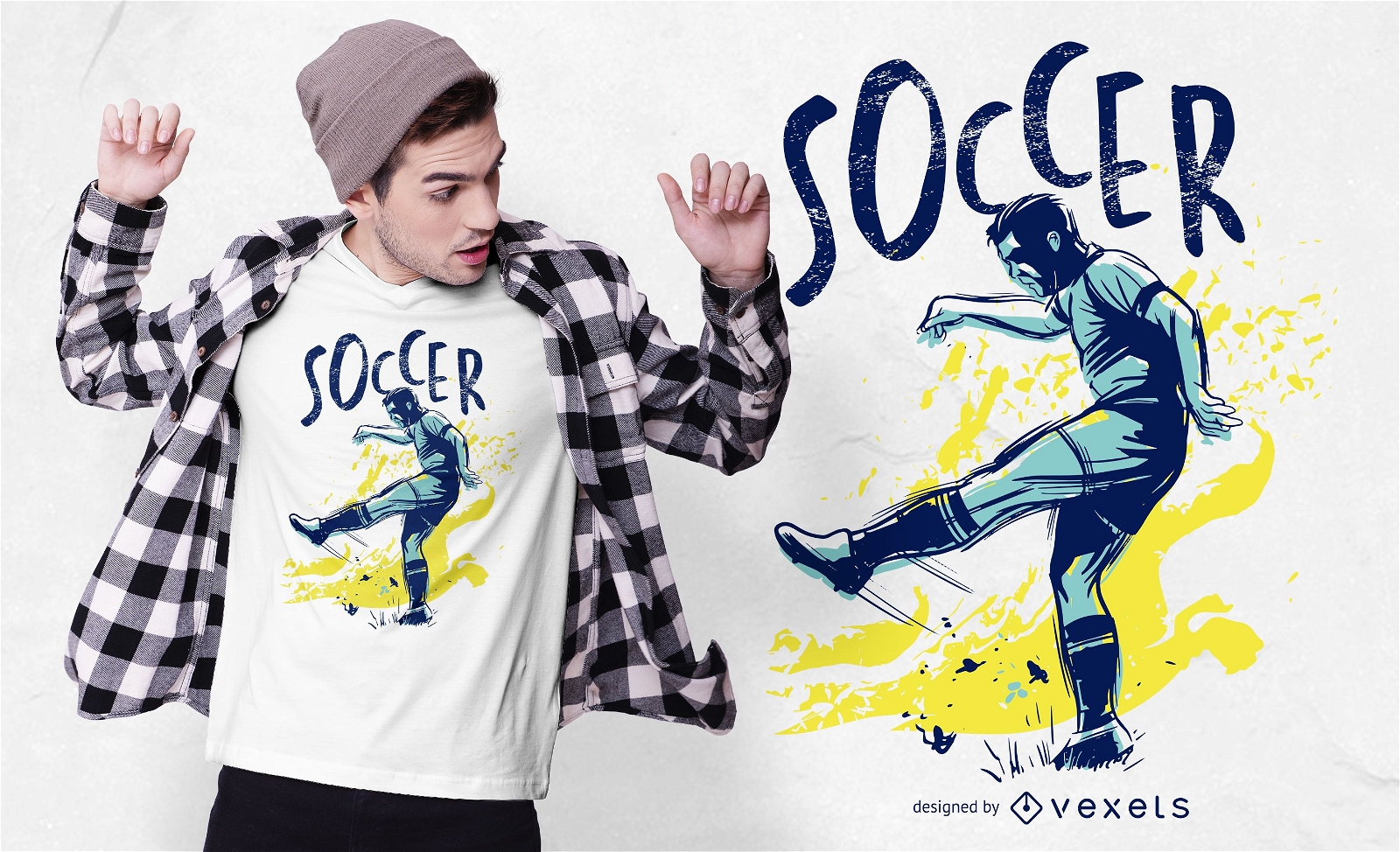Soccer Grunge Color T-shirt Design