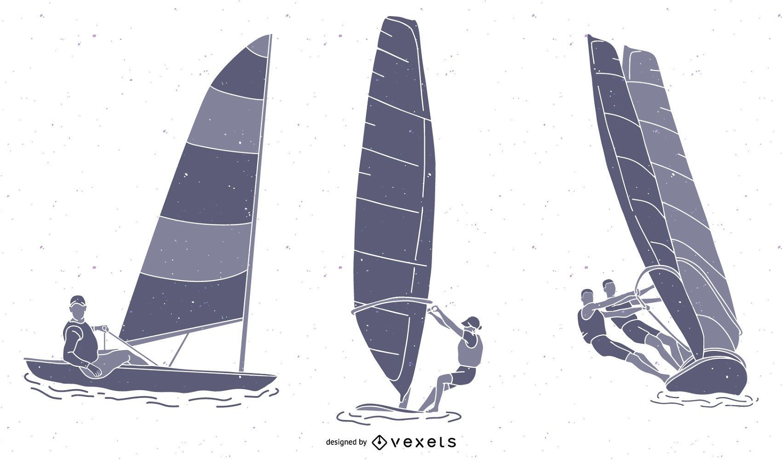 Wind Sailing Sports Silhouette Pack