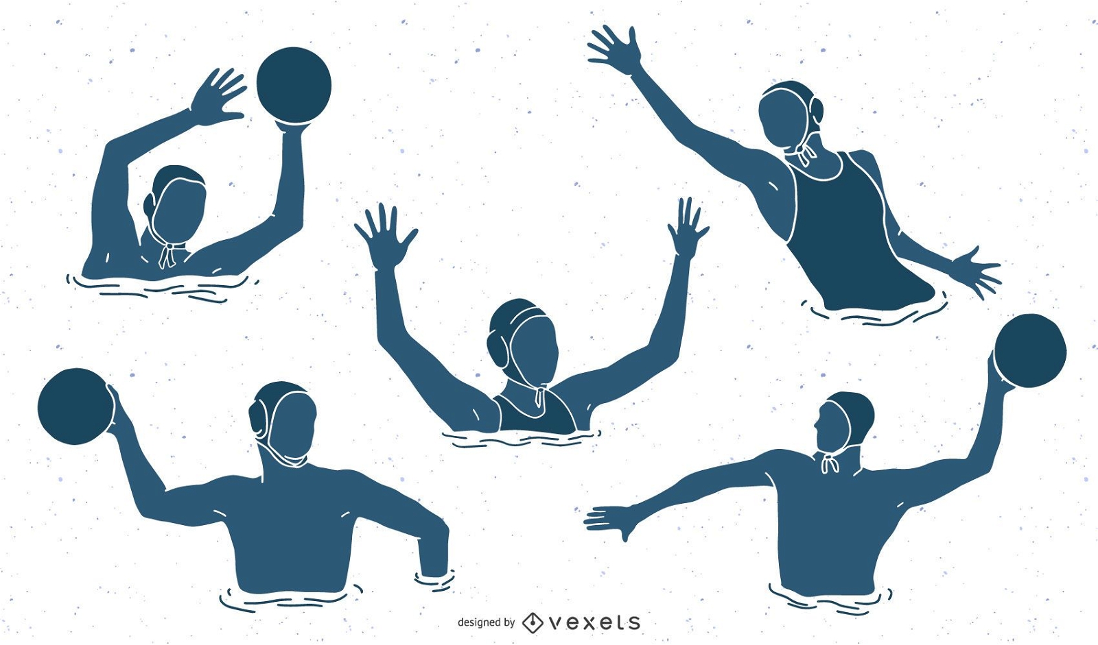 Wasserball-Sportler-Silhouette-Pack
