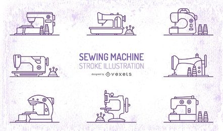 Conjunto de curso de máquinas de costura