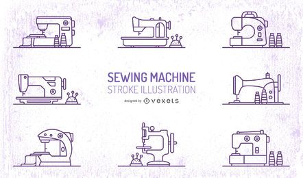 Sewing machines stroke set Sewing machines stroke set