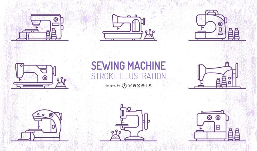 Sewing machines stroke set Sewing machines stroke set