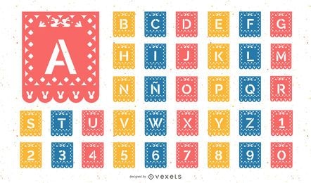 Easter papel picado alphabet set