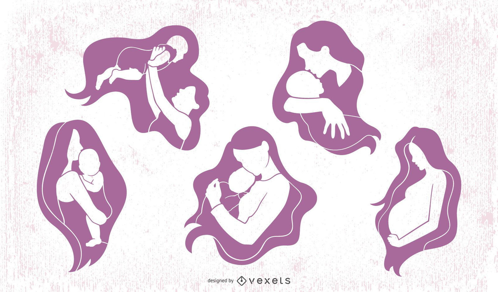 Mothers Day Silhouette Design Pack