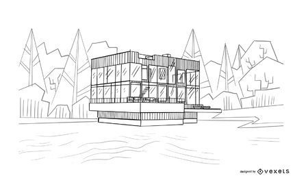 Architektur Haus Skizze Design