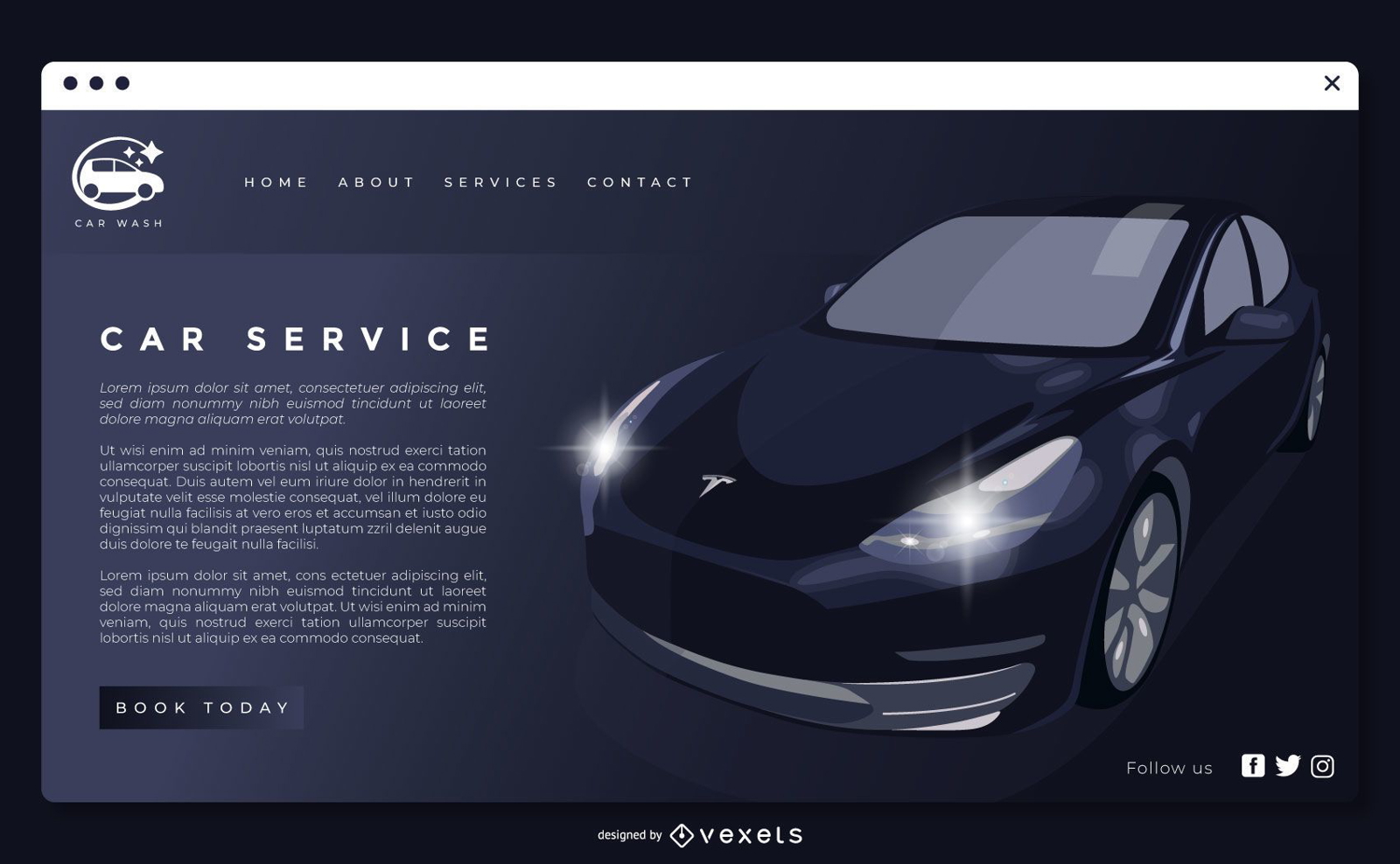 Auto Landing Page Vorlage